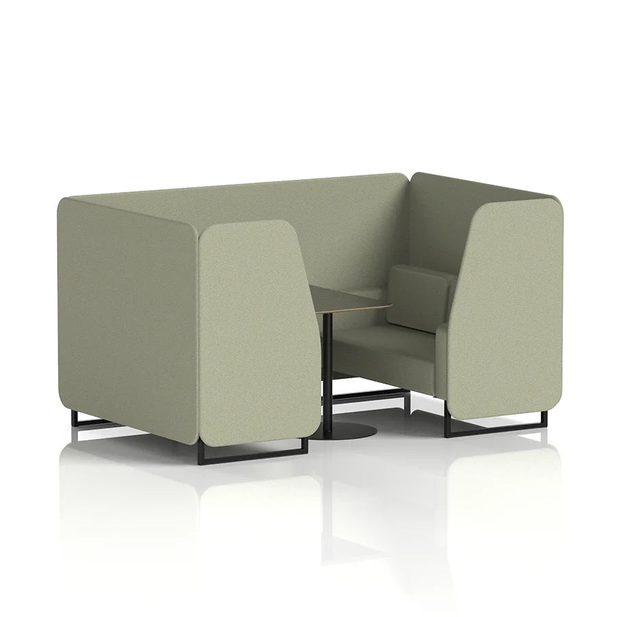 Brixworth Booth in Single Tone - 4 Seater with Black Table