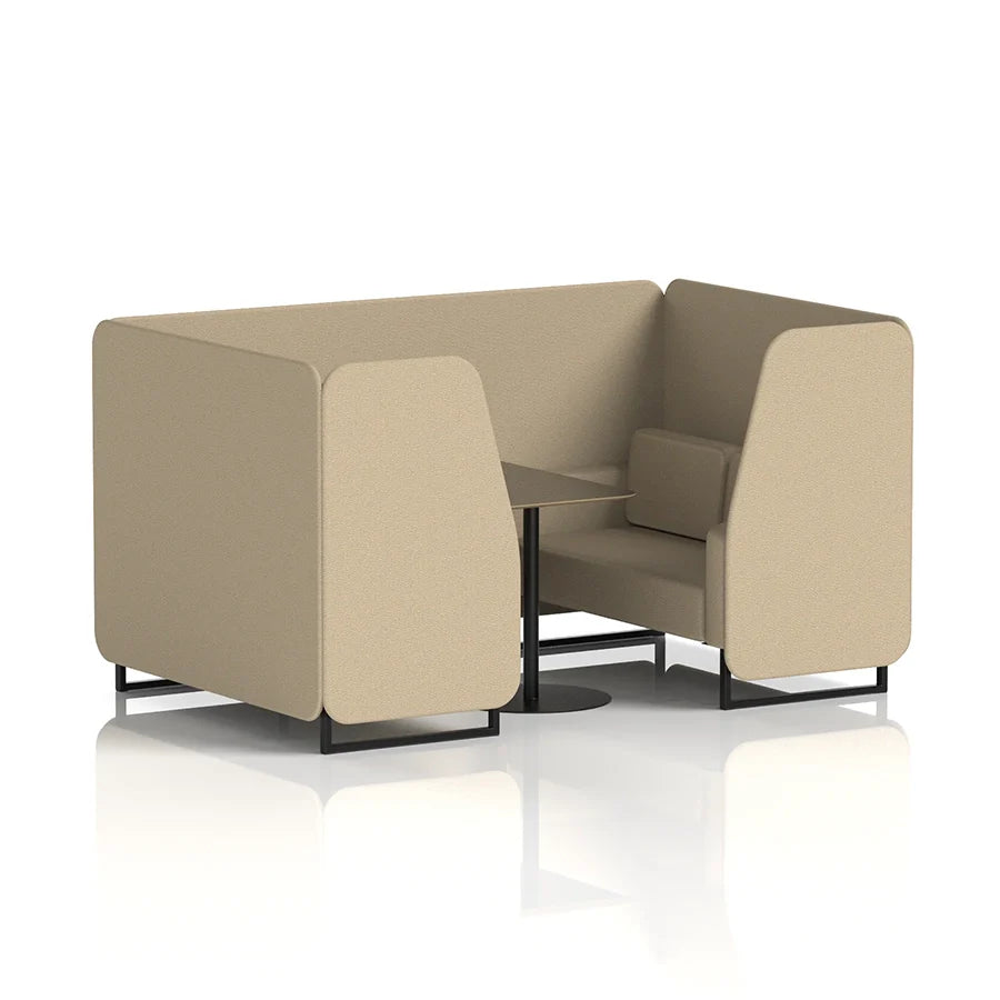 Brixworth Booth in Single Tone - 4 Seater with Black Table