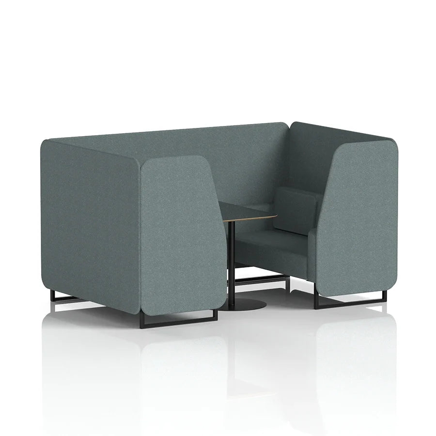 Brixworth Booth in Single Tone - 4 Seater with Black Table