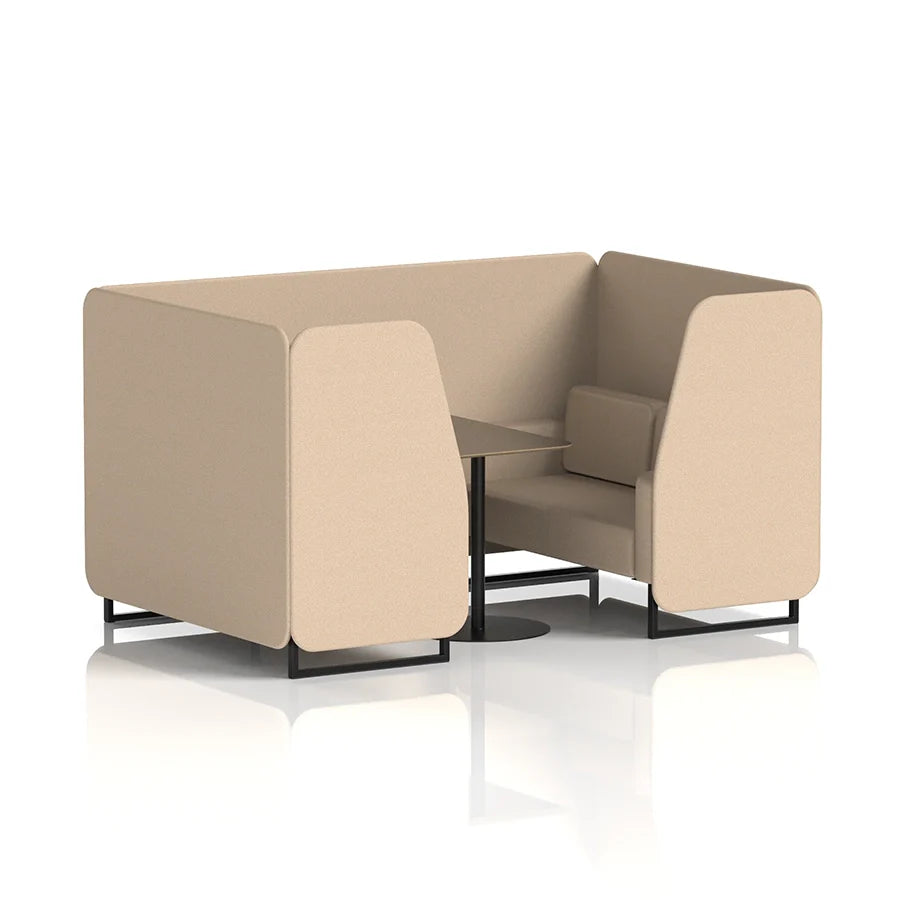 Brixworth Booth in Single Tone - 4 Seater with Black Table