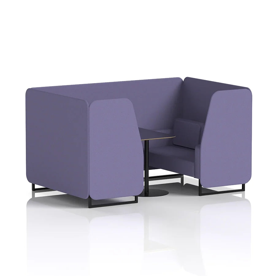 Brixworth Booth in Single Tone - 4 Seater with Black Table