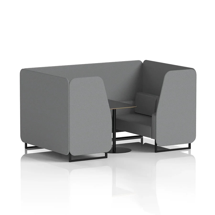 Brixworth Booth in Single Tone - 4 Seater with Black Table