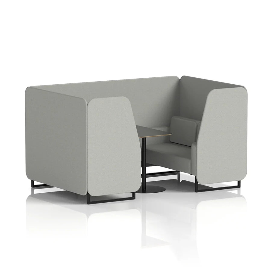 Brixworth Booth in Single Tone - 4 Seater with Black Table