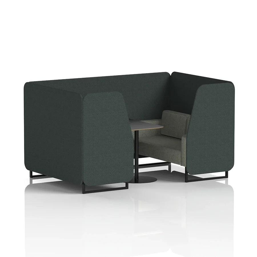 Brixworth Booth in Two Tone - 4 Seater with Black Table