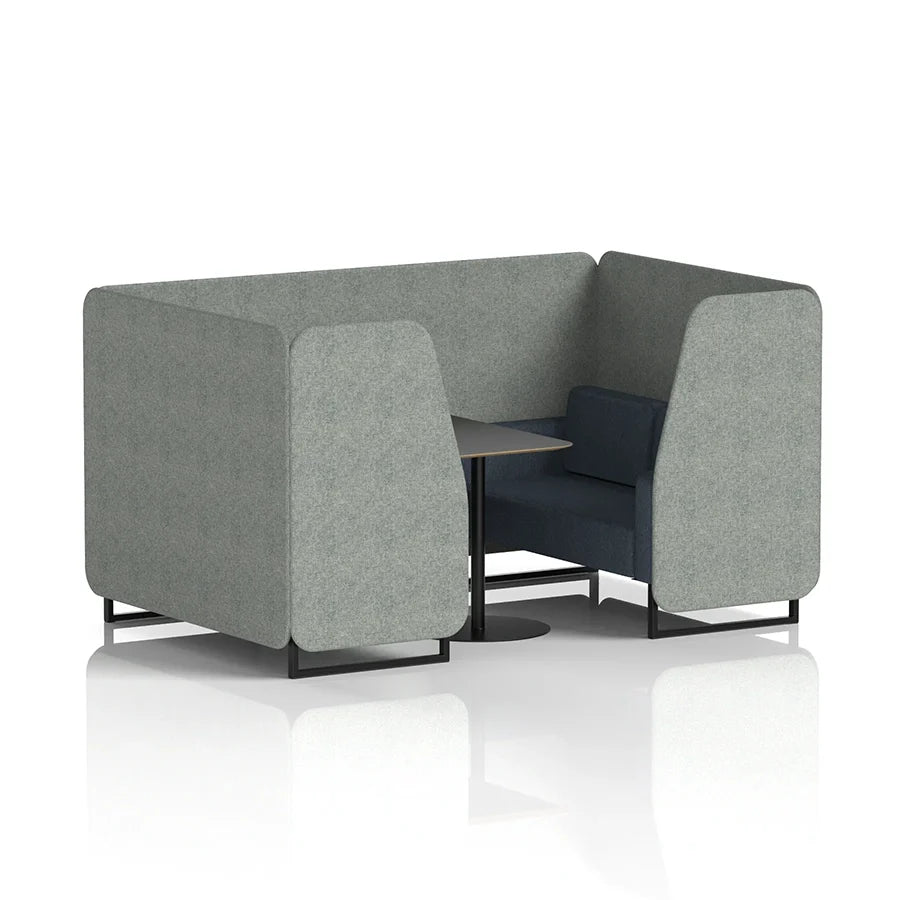 Brixworth Booth in Two Tone - 4 Seater with Black Table
