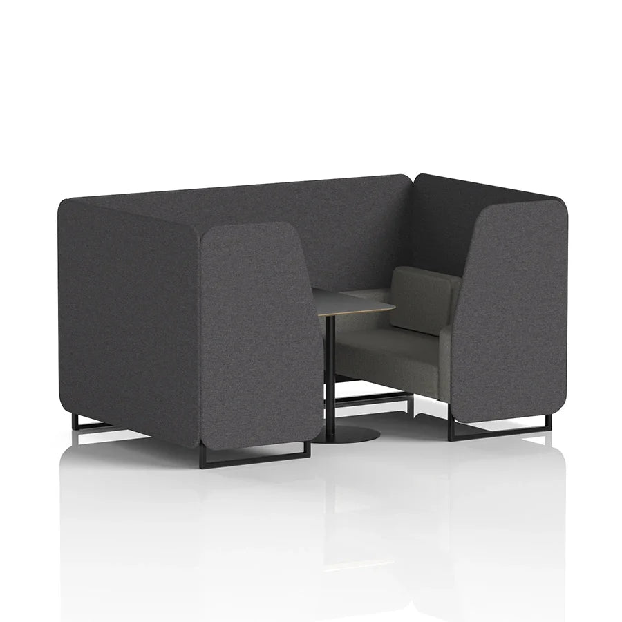 Brixworth Booth in Two Tone - 4 Seater with Black Table