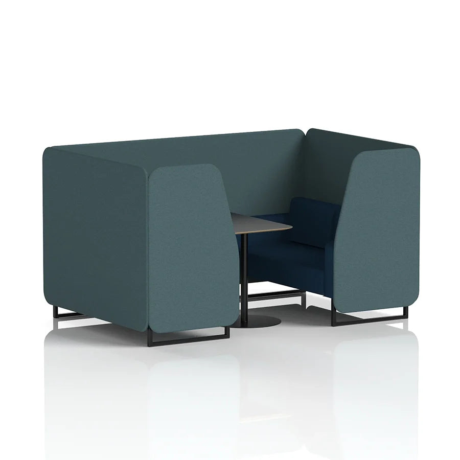 Brixworth Booth in Two Tone - 4 Seater with Black Table