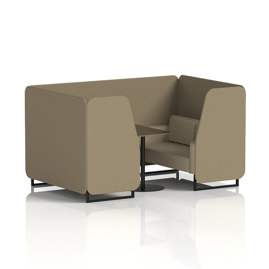 Brixworth Booth in Two Tone - 4 Seater with Black Table