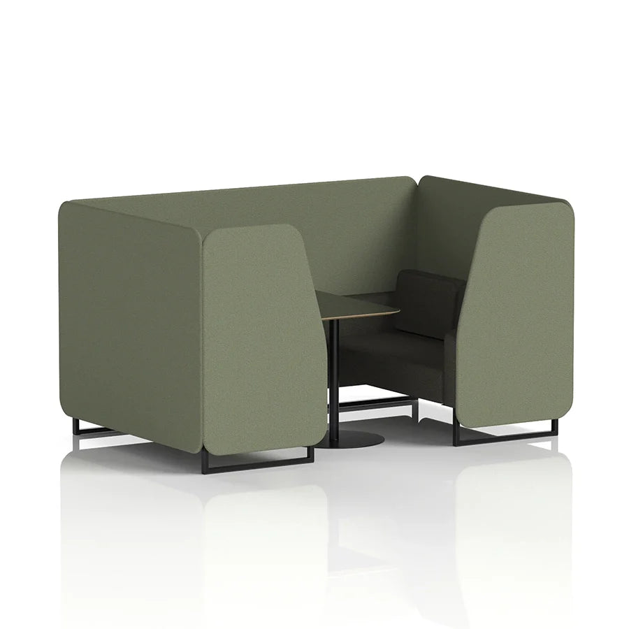 Brixworth Booth in Two Tone - 4 Seater with Black Table