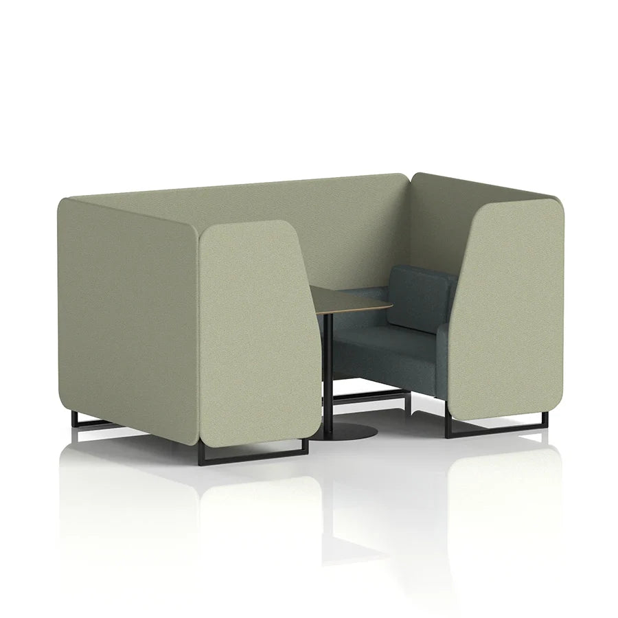 Brixworth Booth in Two Tone - 4 Seater with Black Table