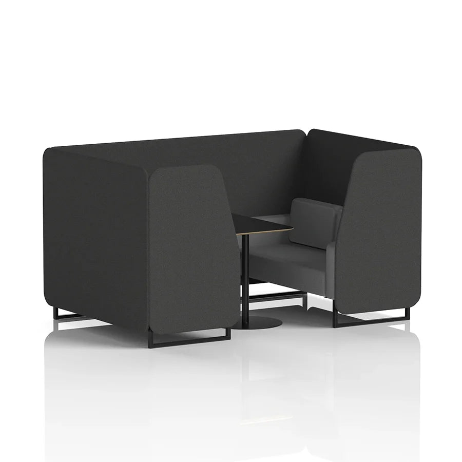 Brixworth Booth in Two Tone - 4 Seater with Black Table