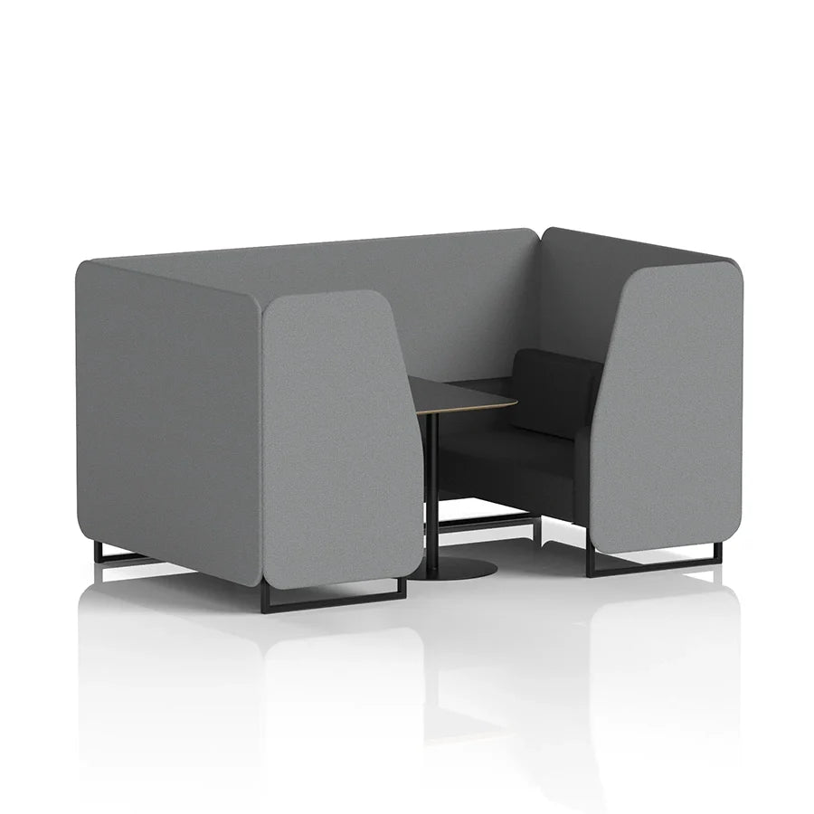 Brixworth Booth in Two Tone - 4 Seater with Black Table