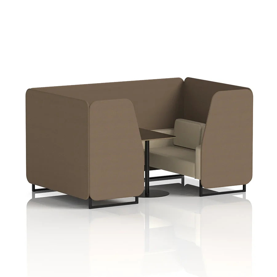 Brixworth Booth in Two Tone - 4 Seater with Black Table