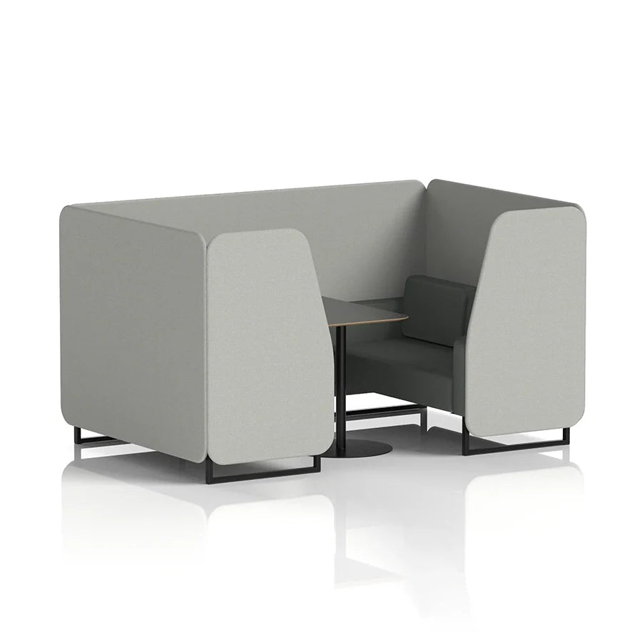 Brixworth Booth in Two Tone - 4 Seater with Black Table