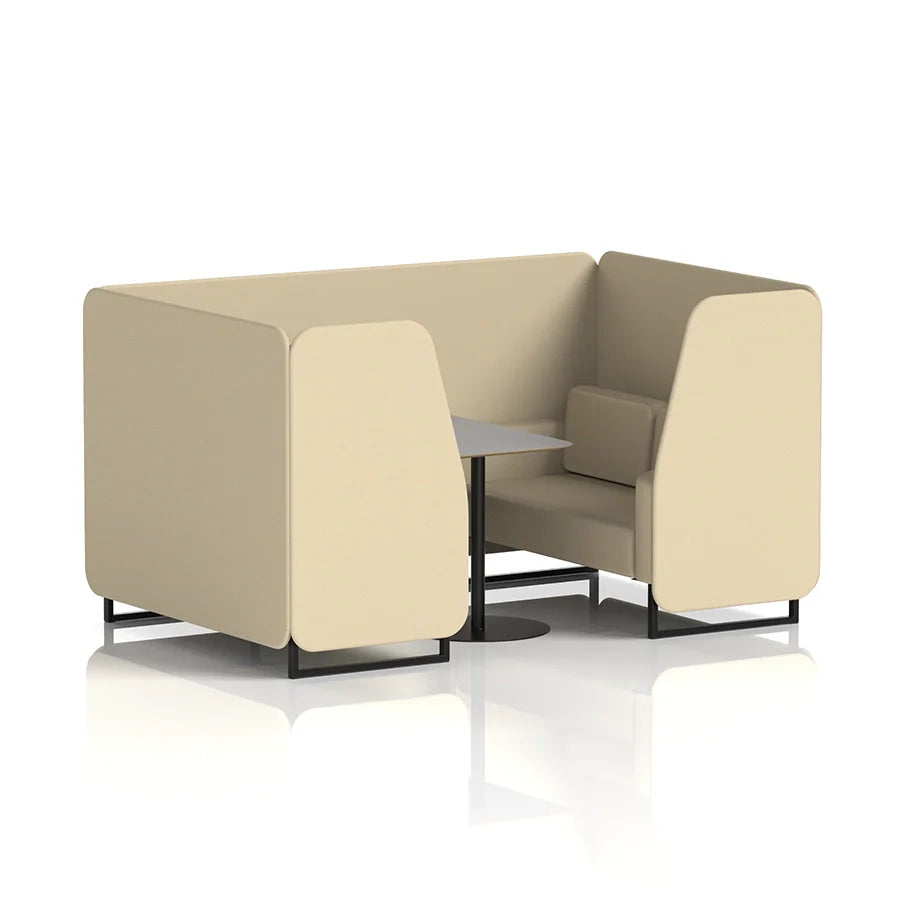 Brixworth Booth in Single Tone - 4 Seater with Grey Table