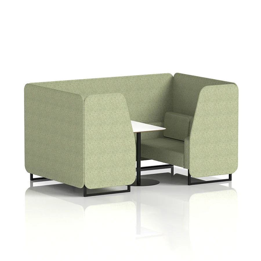 Brixworth Booth in Single Tone - 4 Seater with White Table