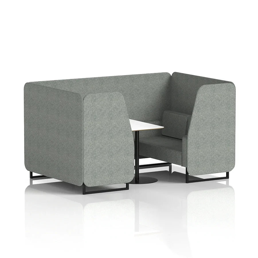 Brixworth Booth in Single Tone - 4 Seater with White Table