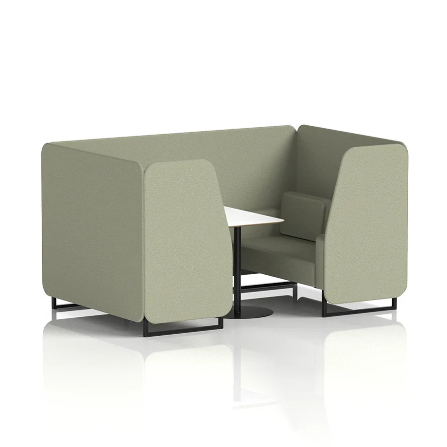 Brixworth Booth in Single Tone - 4 Seater with White Table