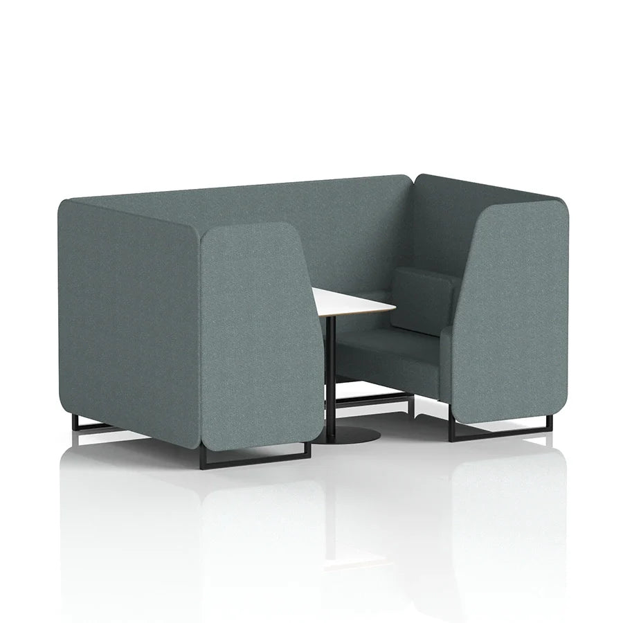 Brixworth Booth in Single Tone - 4 Seater with White Table