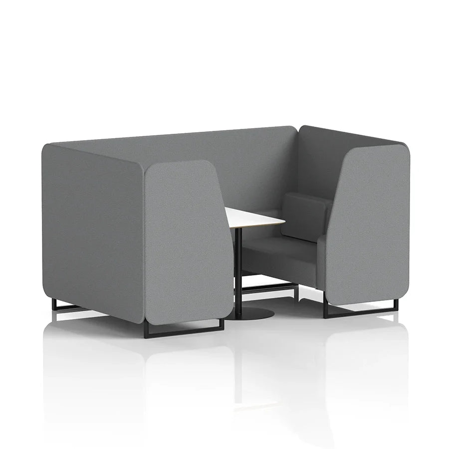 Brixworth Booth in Single Tone - 4 Seater with White Table
