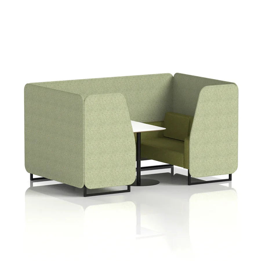 Brixworth Booth in Two Tone - 4 Seater with White Table