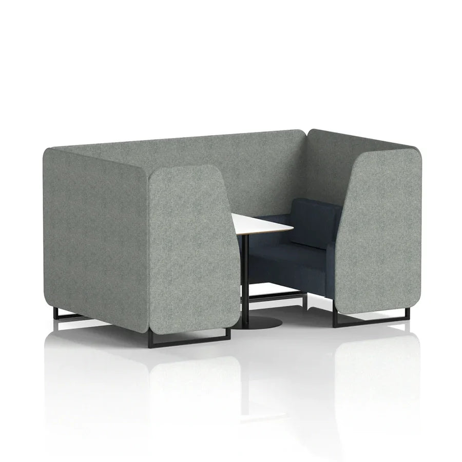 Brixworth Booth in Two Tone - 4 Seater with White Table