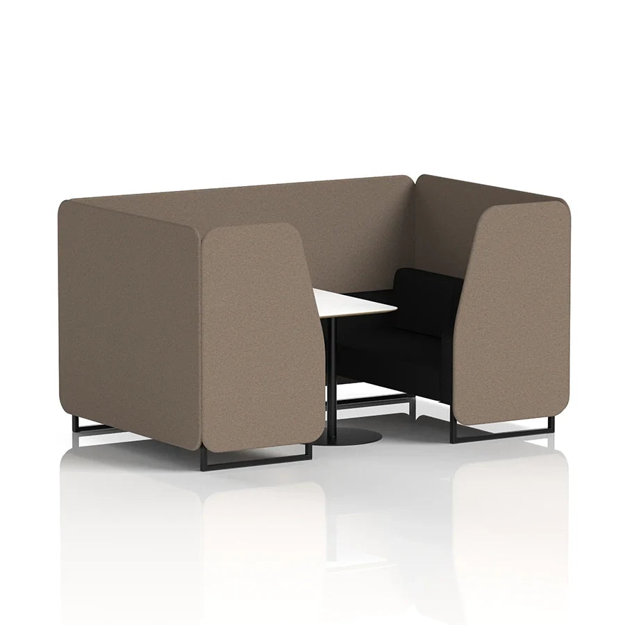 Brixworth Booth in Two Tone - 4 Seater with White Table