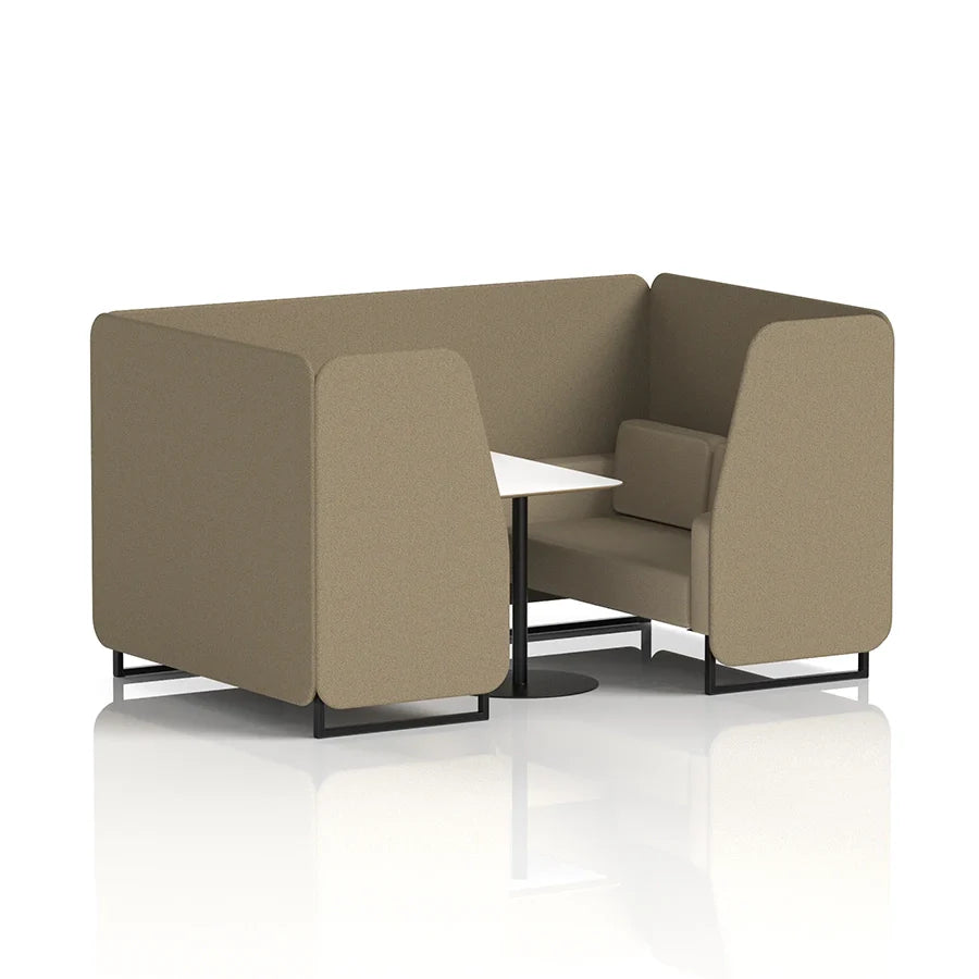 Brixworth Booth in Two Tone - 4 Seater with White Table