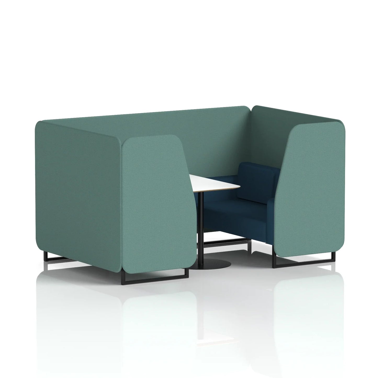 Brixworth Booth in Two Tone - 4 Seater with White Table