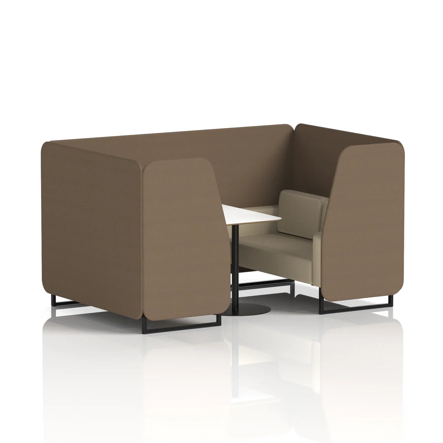 Brixworth Booth in Two Tone - 4 Seater with White Table
