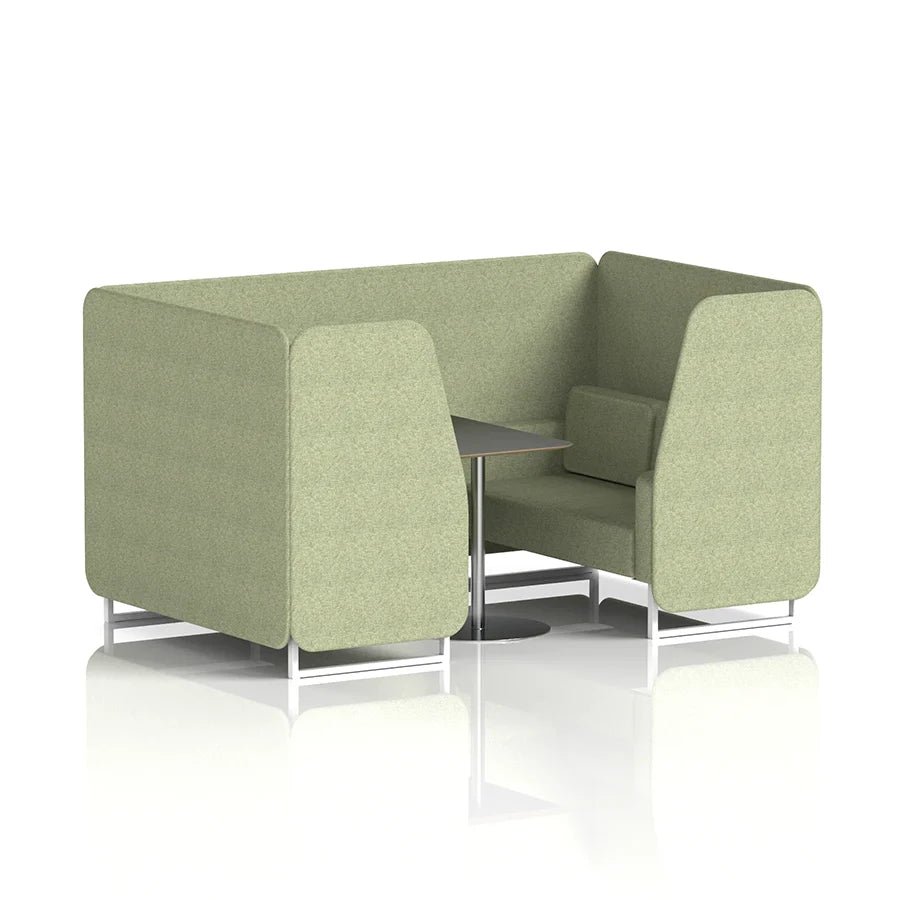 Brixworth Booth in Single Tone - 4 Seater with Black Table
