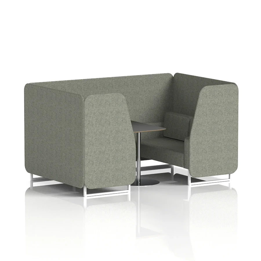 Brixworth Booth in Single Tone - 4 Seater with Black Table