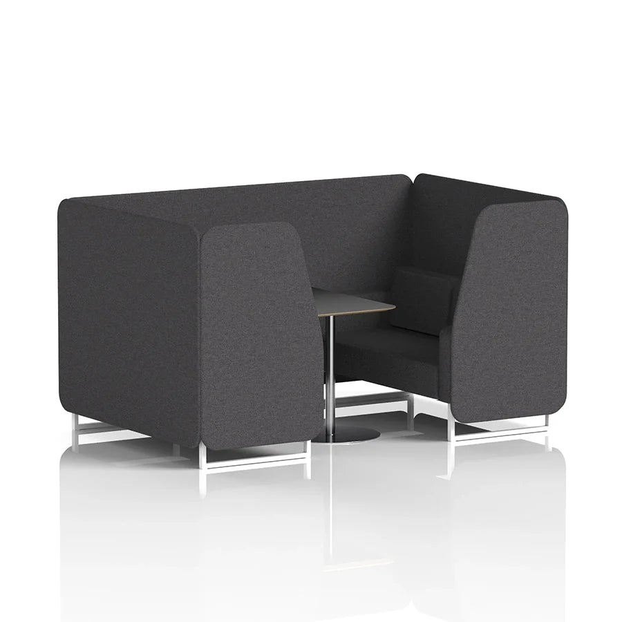 Brixworth Booth in Single Tone - 4 Seater with Black Table
