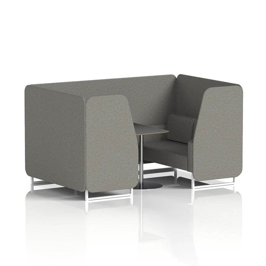 Brixworth Booth in Single Tone - 4 Seater with Black Table