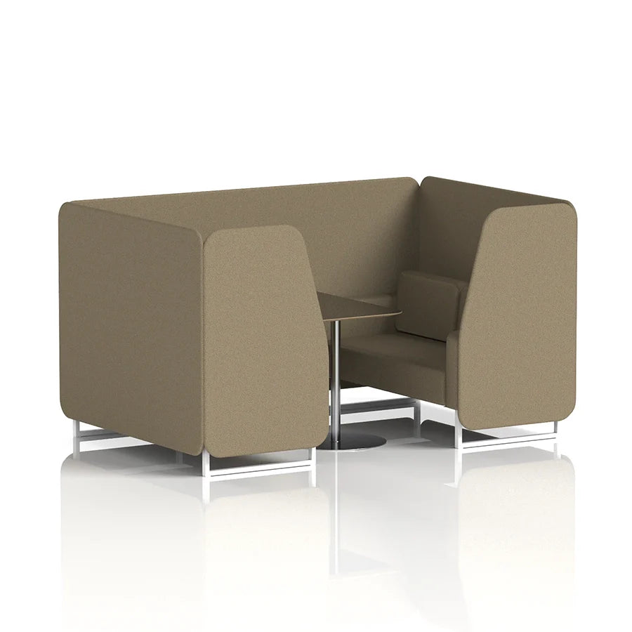Brixworth Booth in Single Tone - 4 Seater with Black Table