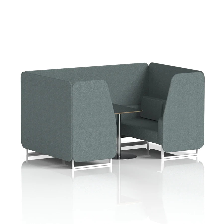 Brixworth Booth in Single Tone - 4 Seater with Black Table