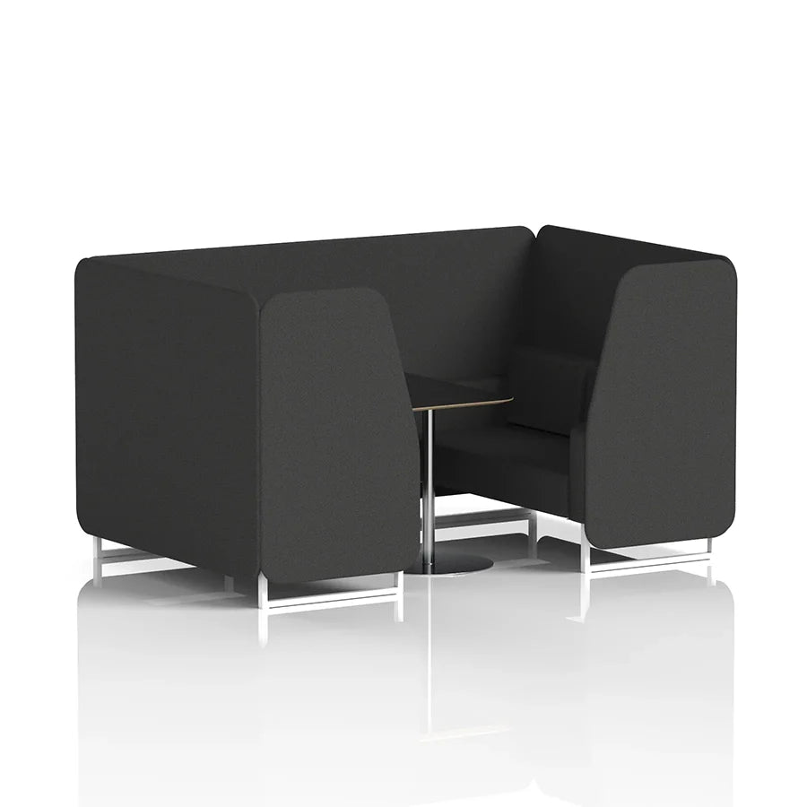 Brixworth Booth in Single Tone - 4 Seater with Black Table