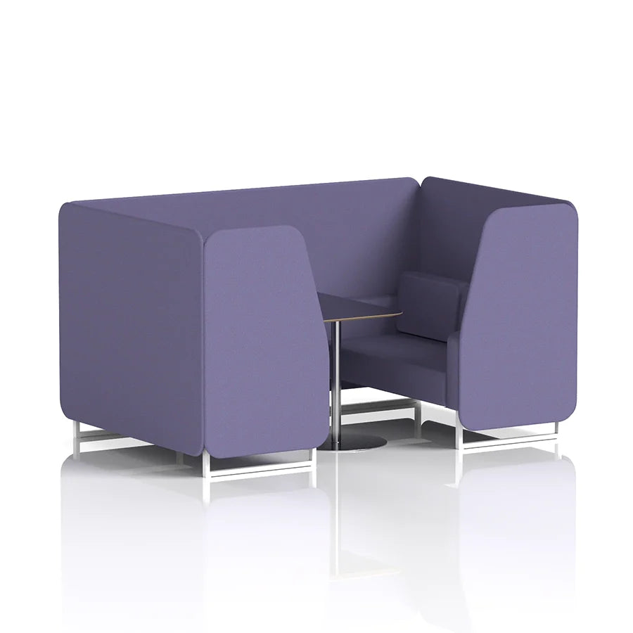 Brixworth Booth in Single Tone - 4 Seater with Black Table