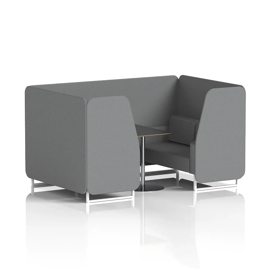 Brixworth Booth in Single Tone - 4 Seater with Black Table