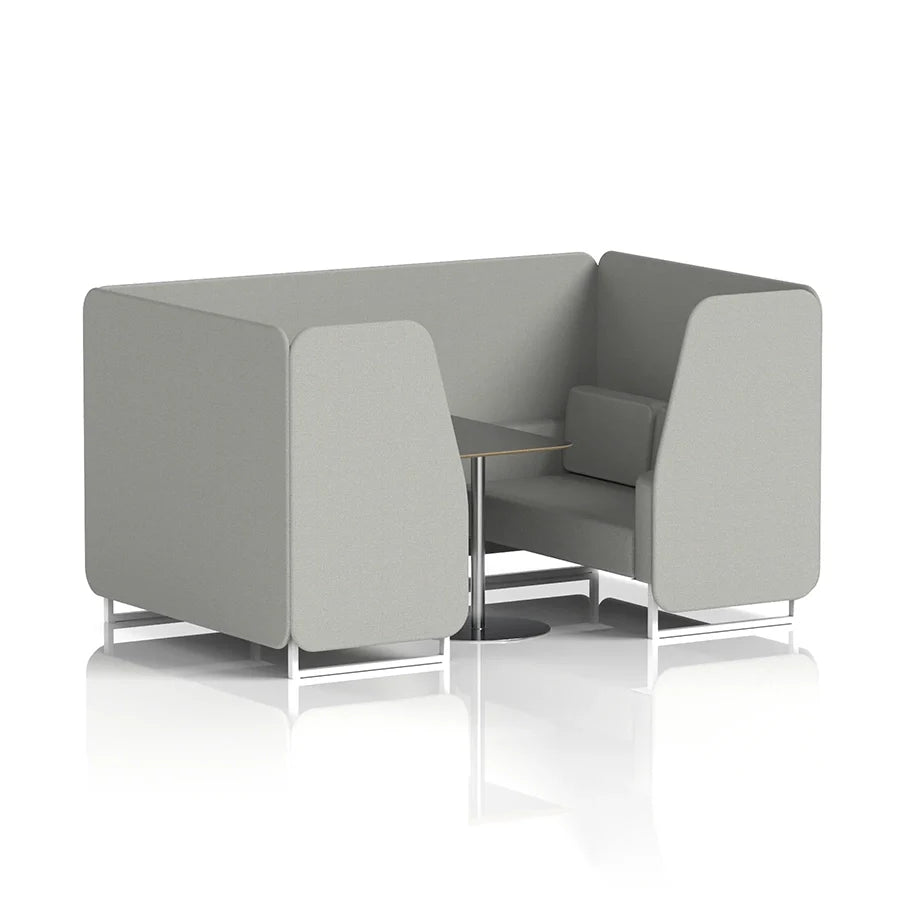 Brixworth Booth in Single Tone - 4 Seater with Black Table