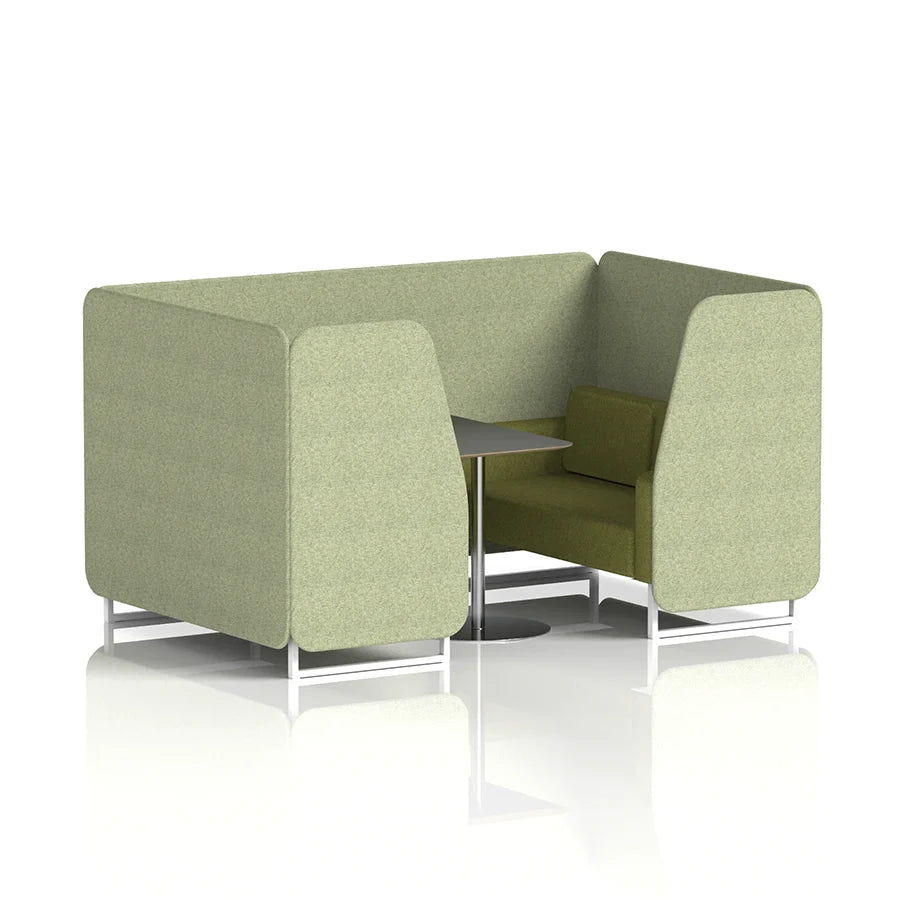 Brixworth Booth in Two Tone - 4 Seater with Black Table