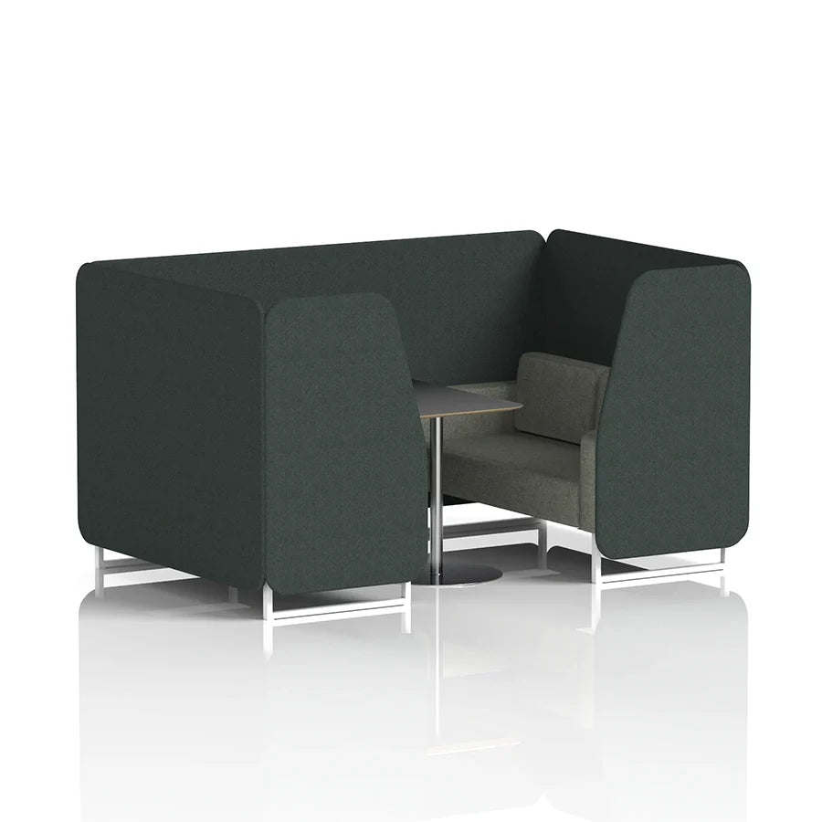 Brixworth Booth in Two Tone - 4 Seater with Black Table