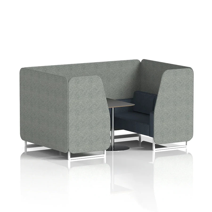 Brixworth Booth in Two Tone - 4 Seater with Black Table
