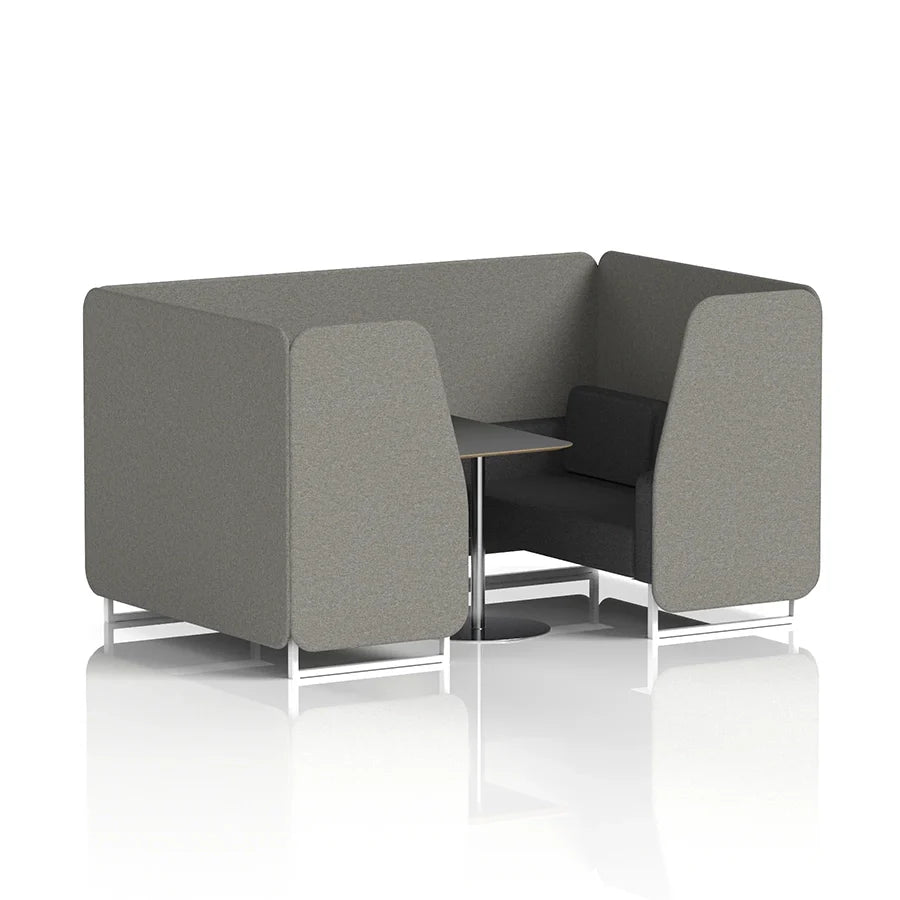 Brixworth Booth in Two Tone - 4 Seater with Black Table