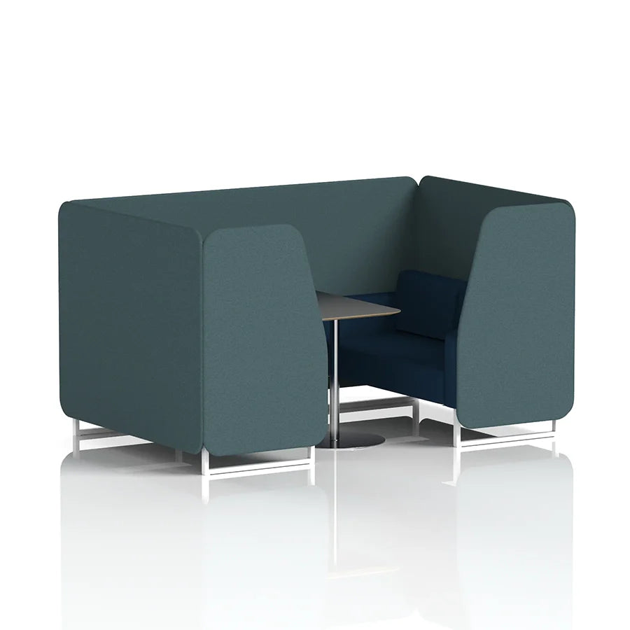 Brixworth Booth in Two Tone - 4 Seater with Black Table
