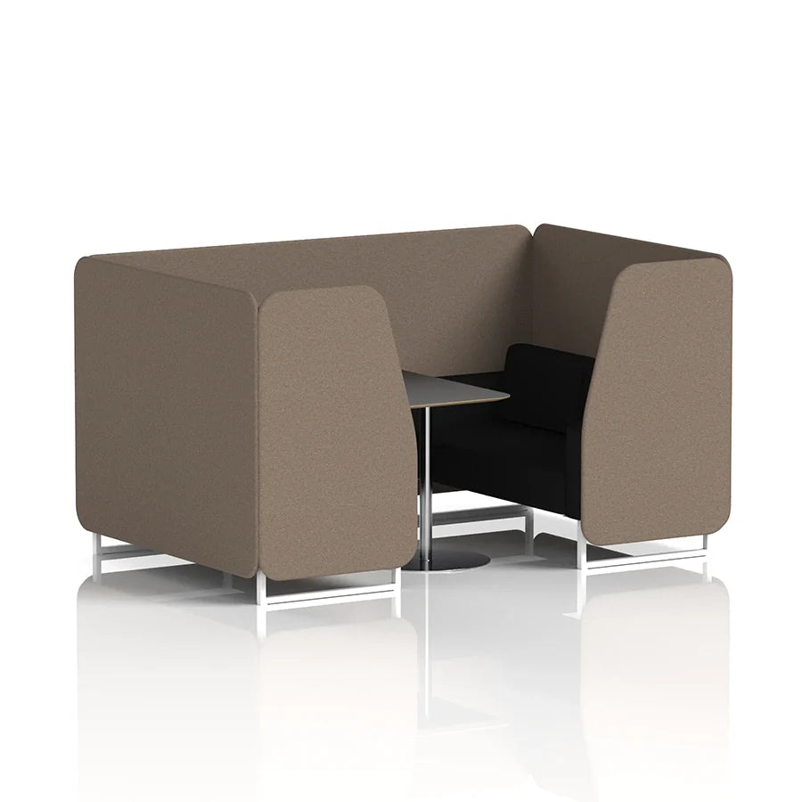 Brixworth Booth in Two Tone - 4 Seater with Black Table