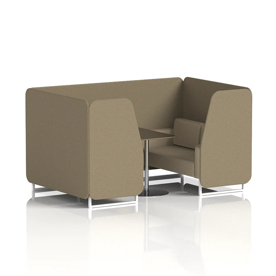Brixworth Booth in Two Tone - 4 Seater with Black Table