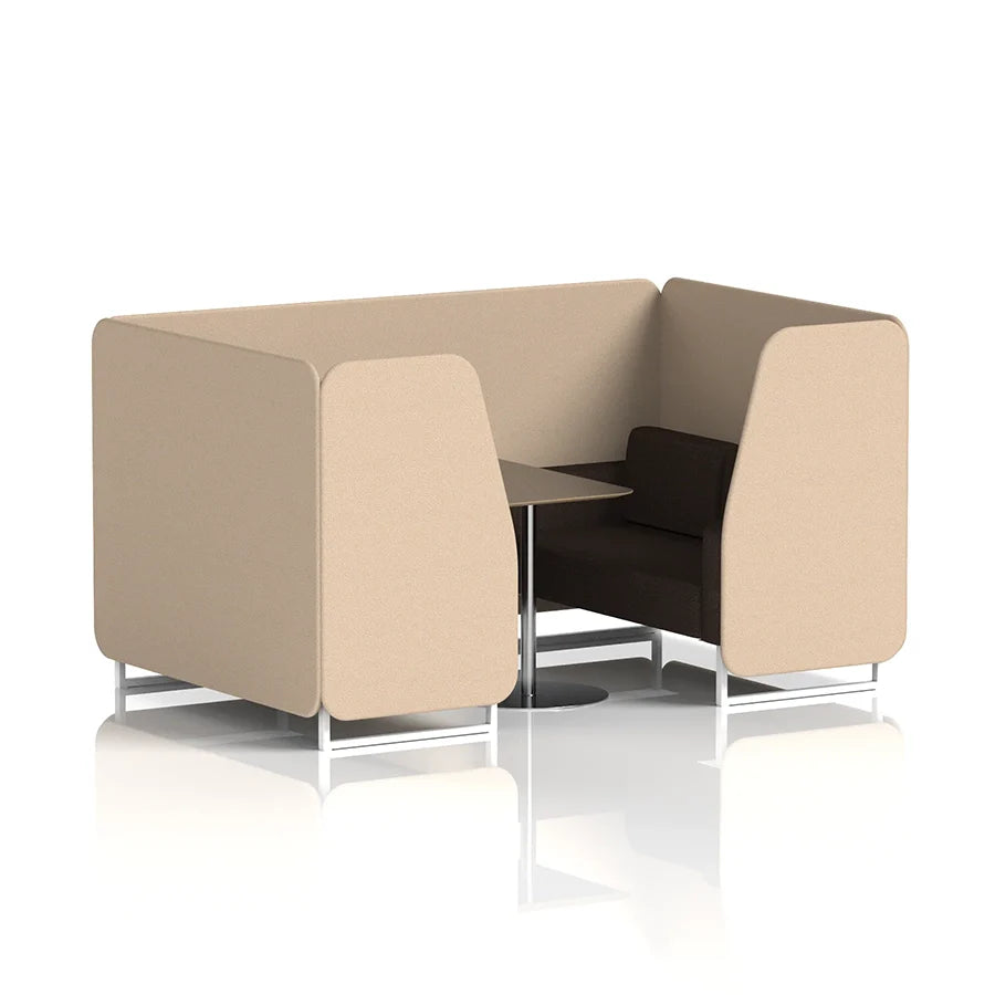 Brixworth Booth in Two Tone - 4 Seater with Black Table
