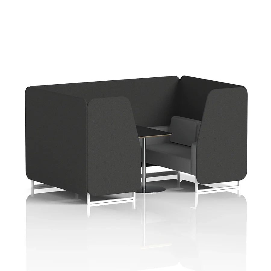 Brixworth Booth in Two Tone - 4 Seater with Black Table
