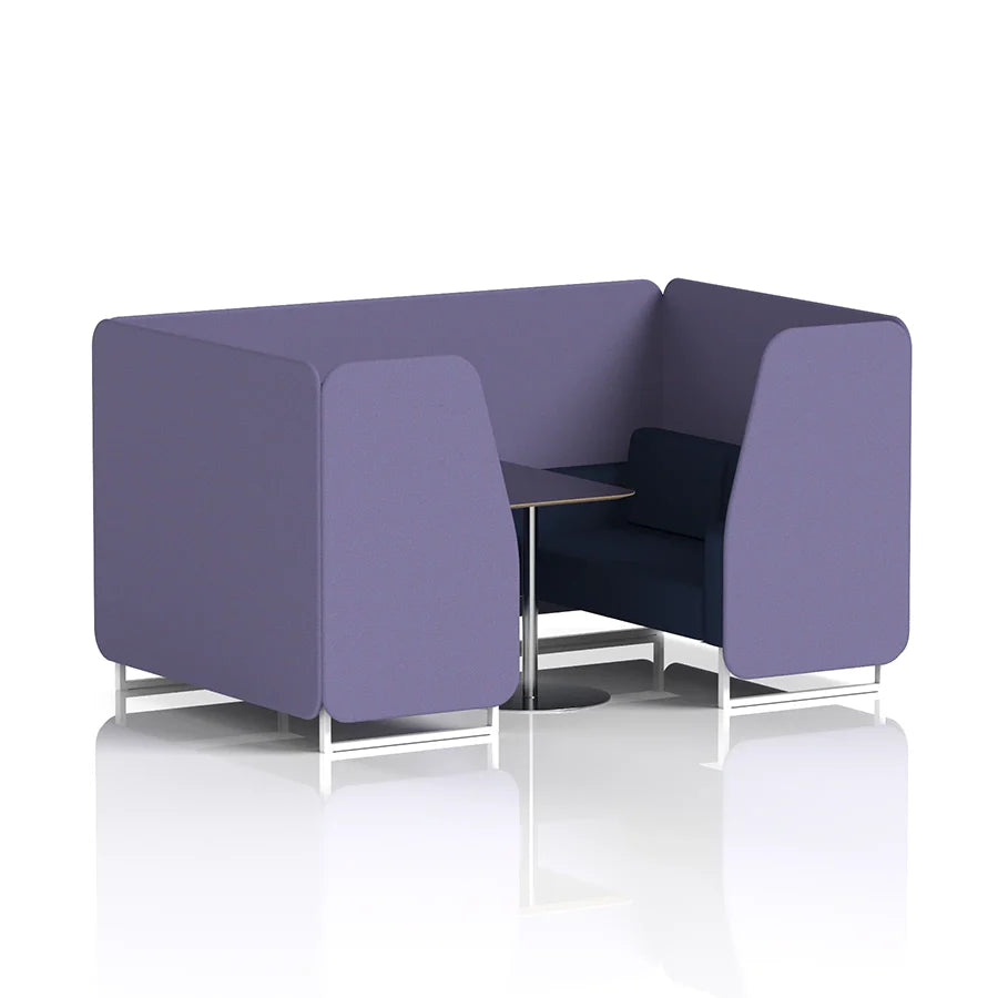 Brixworth Booth in Two Tone - 4 Seater with Black Table